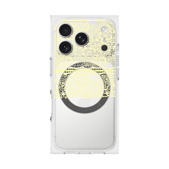 プレミアムスクエアケース with MagSafe［ LANVIN en Bleu - Lace - Yellow ］