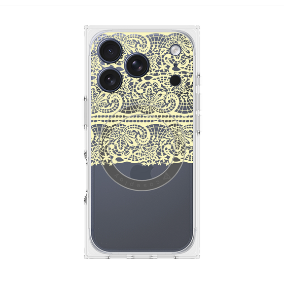 プレミアムスクエアケース with MagSafe［ LANVIN en Bleu - Lace - Yellow ］