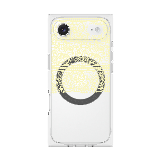 プレミアムスクエアケース with MagSafe［ LANVIN en Bleu - Lace - Yellow ］