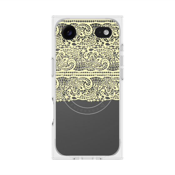 プレミアムスクエアケース with MagSafe［ LANVIN en Bleu - Lace - Yellow ］