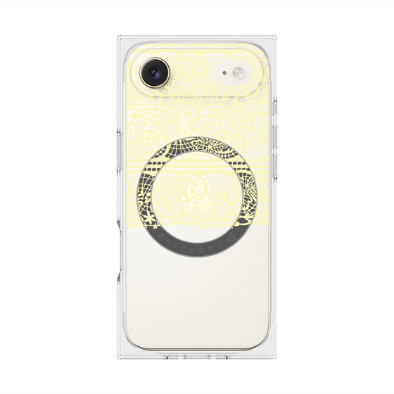 プレミアムスクエアケース with MagSafe［ LANVIN en Bleu - Lace - Yellow ］