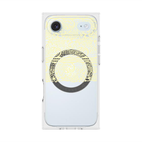 プレミアムスクエアケース with MagSafe［ LANVIN en Bleu - Lace - Yellow ］