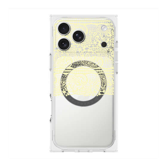 プレミアムスクエアケース with MagSafe［ LANVIN en Bleu - Lace - Yellow ］