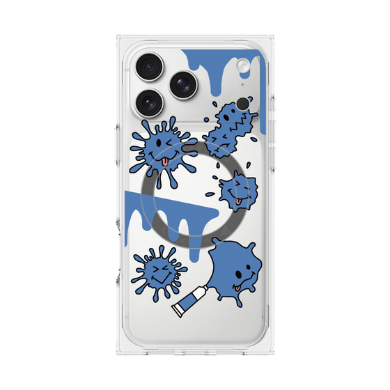 プレミアムスクエアケース with MagSafe［ PAINTING SMILE Blue ］