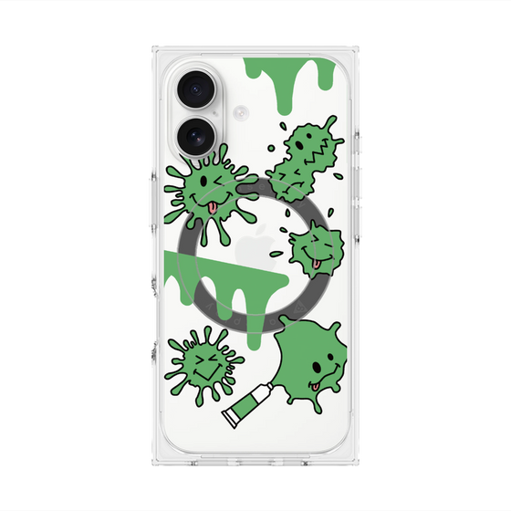 プレミアムスクエアケース with MagSafe［ PAINTING SMILE Green ］