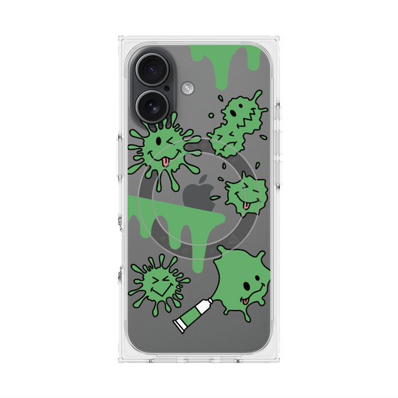 プレミアムスクエアケース with MagSafe［ PAINTING SMILE Green ］