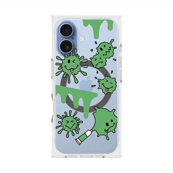プレミアムスクエアケース with MagSafe［ PAINTING SMILE Green ］