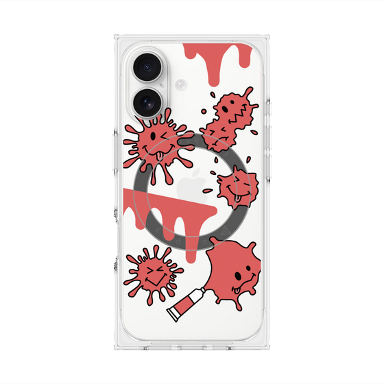 プレミアムスクエアケース with MagSafe［ PAINTING SMILE Red ］
