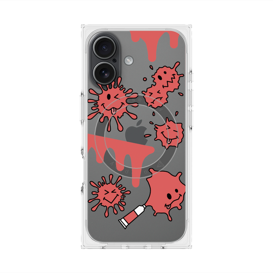プレミアムスクエアケース with MagSafe［ PAINTING SMILE Red ］