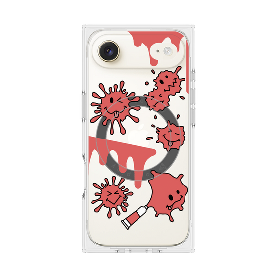プレミアムスクエアケース with MagSafe［ PAINTING SMILE Red ］