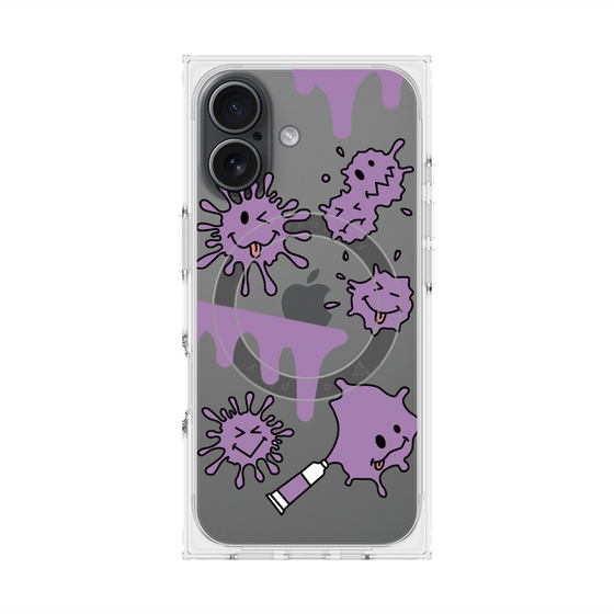 プレミアムスクエアケース with MagSafe［ PAINTING SMILE Purple ］