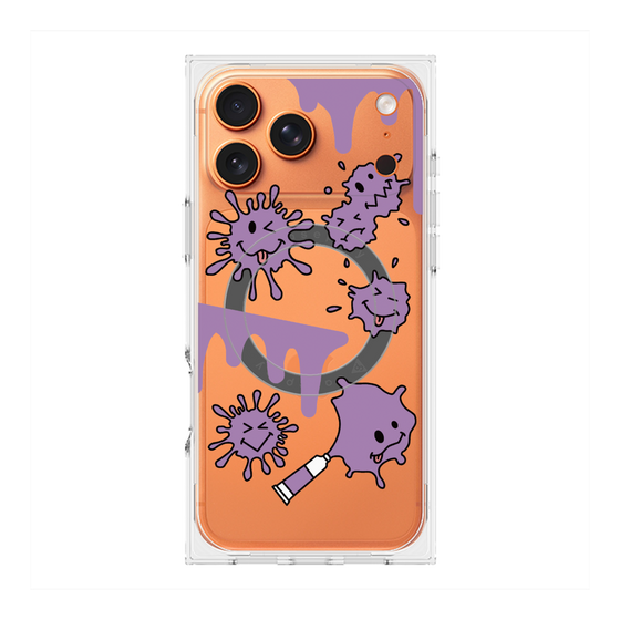 プレミアムスクエアケース with MagSafe［ PAINTING SMILE Purple ］