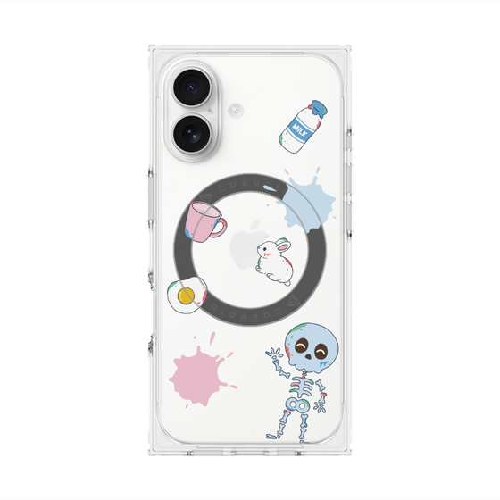 プレミアムスクエアケース with MagSafe［ DRAWING PAPER White ］
