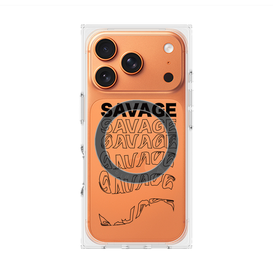 プレミアムスクエアケース with MagSafe［ SAVAGE Black ］