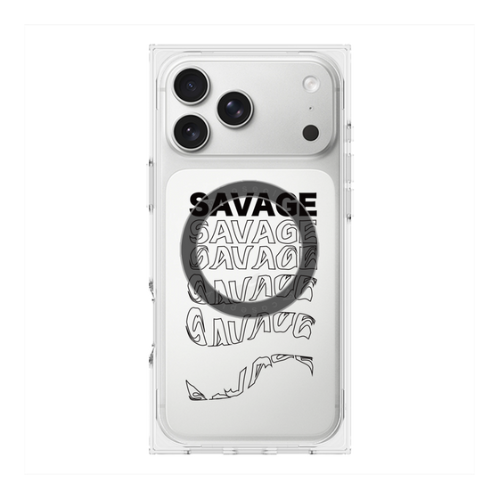 プレミアムスクエアケース with MagSafe［ SAVAGE Black ］