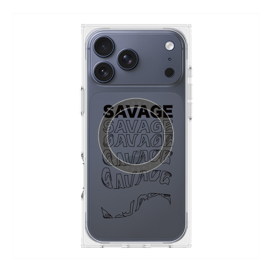 プレミアムスクエアケース with MagSafe［ SAVAGE Black ］