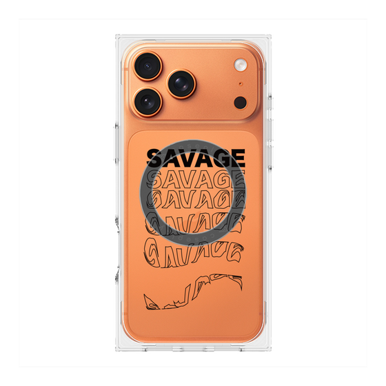 プレミアムスクエアケース with MagSafe［ SAVAGE Black ］