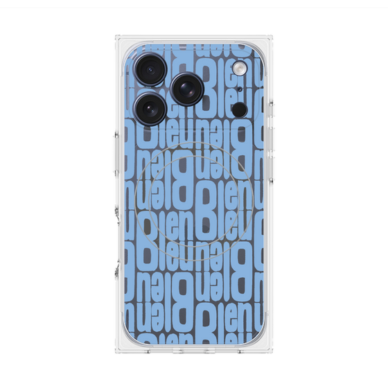 プレミアムスクエアケース with MagSafe［ LANVIN en Bleu - Logo Pattern - Blue ］