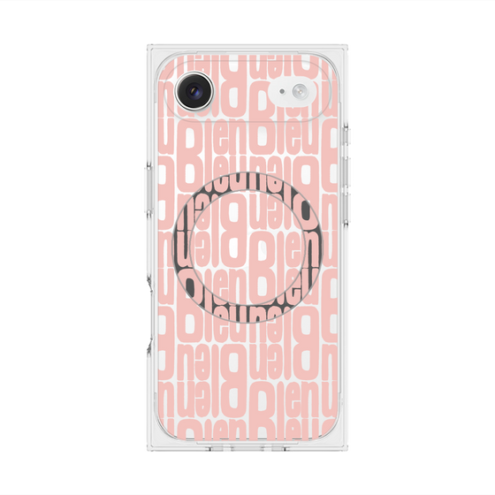 プレミアムスクエアケース with MagSafe［ LANVIN en Bleu - Logo Pattern - Pink ］