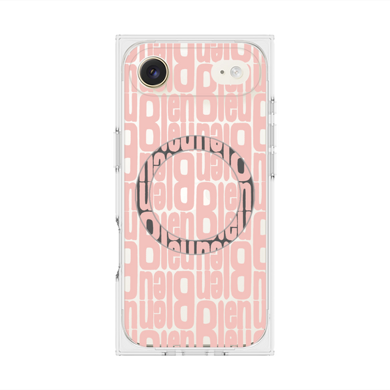 プレミアムスクエアケース with MagSafe［ LANVIN en Bleu - Logo Pattern - Pink ］