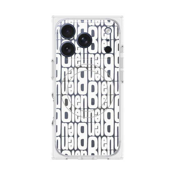 プレミアムスクエアケース with MagSafe［ LANVIN en Bleu - Logo Pattern - White ］