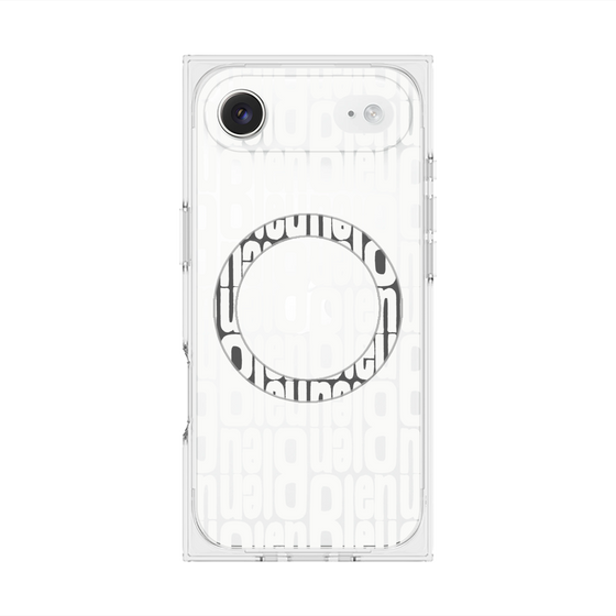 プレミアムスクエアケース with MagSafe［ LANVIN en Bleu - Logo Pattern - White ］