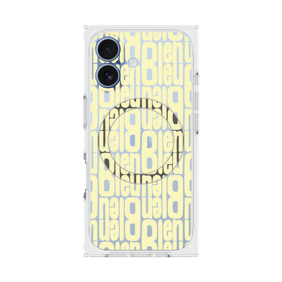 プレミアムスクエアケース with MagSafe［ LANVIN en Bleu - Logo Pattern - Yellow ］