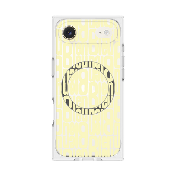 プレミアムスクエアケース with MagSafe［ LANVIN en Bleu - Logo Pattern - Yellow ］