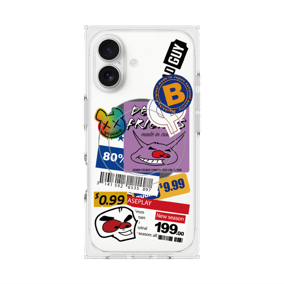 プレミアムスクエアケース with MagSafe［ Demon Friends Sticker .1 ］