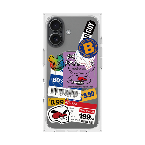 プレミアムスクエアケース with MagSafe［ Demon Friends Sticker .1 ］