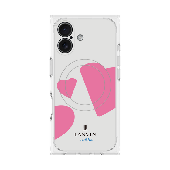 プレミアムスクエアケース with MagSafe［ LANVIN en Bleu Hearts Pink - ランバン ハート ピンク ］