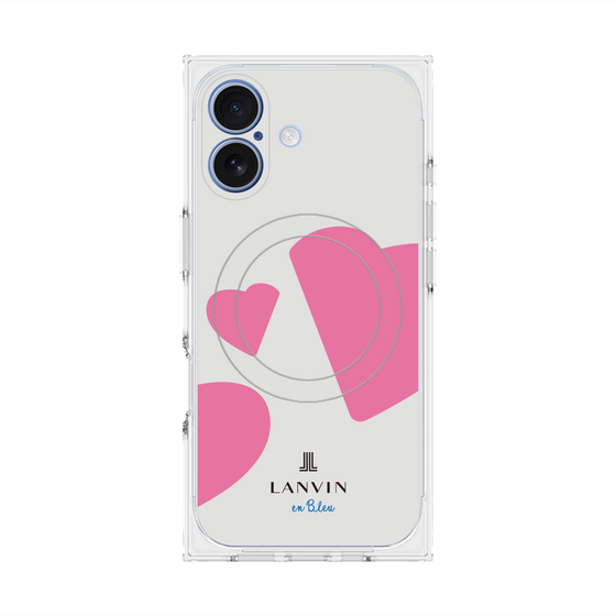 プレミアムスクエアケース with MagSafe［ LANVIN en Bleu Hearts Pink - ランバン ハート ピンク ］
