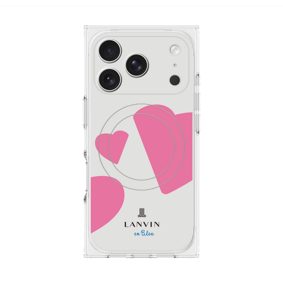 プレミアムスクエアケース with MagSafe［ LANVIN en Bleu Hearts Pink - ランバン ハート ピンク ］