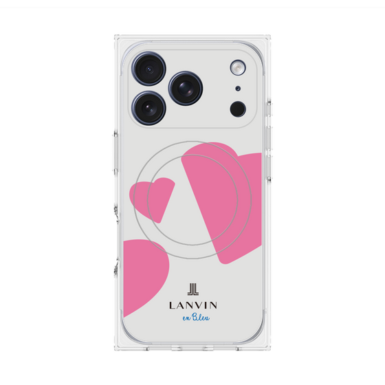 プレミアムスクエアケース with MagSafe［ LANVIN en Bleu Hearts Pink - ランバン ハート ピンク ］