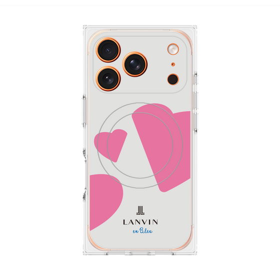 プレミアムスクエアケース with MagSafe［ LANVIN en Bleu Hearts Pink - ランバン ハート ピンク ］
