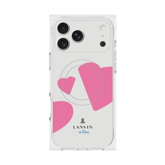 プレミアムスクエアケース with MagSafe［ LANVIN en Bleu Hearts Pink - ランバン ハート ピンク ］