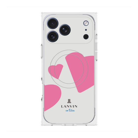 プレミアムスクエアケース with MagSafe［ LANVIN en Bleu Hearts Pink - ランバン ハート ピンク ］