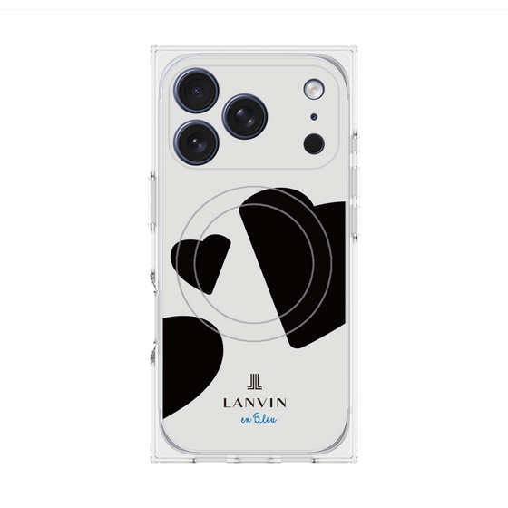 プレミアムスクエアケース with MagSafe［ LANVIN en Bleu Hearts Black - ランバン ハート ブラック ］