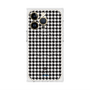 プレミアムスクエアケース with MagSafe［ Houndstooth Pattern Black with LANVIN en Bleu logo- ランバン 千鳥格子柄 ブラック ］