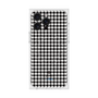 プレミアムスクエアケース with MagSafe［ Houndstooth Pattern Black with LANVIN en Bleu logo- ランバン 千鳥格子柄 ブラック ］