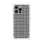 プレミアムスクエアケース with MagSafe［ Houndstooth Pattern Black with LANVIN en Bleu logo- ランバン 千鳥格子柄 ブラック ］
