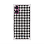 プレミアムスクエアケース with MagSafe［ Houndstooth Pattern Black with LANVIN en Bleu logo- ランバン 千鳥格子柄 ブラック ］