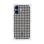 プレミアムスクエアケース with MagSafe［ Houndstooth Pattern Black with LANVIN en Bleu logo- ランバン 千鳥格子柄 ブラック ］