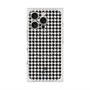 プレミアムスクエアケース with MagSafe［ Houndstooth Pattern Black with LANVIN en Bleu logo- ランバン 千鳥格子柄 ブラック ］