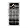 プレミアムスクエアケース with MagSafe［ Houndstooth Pattern Black with LANVIN en Bleu logo- ランバン 千鳥格子柄 ブラック ］