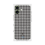プレミアムスクエアケース with MagSafe［ Houndstooth Pattern Black with LANVIN en Bleu logo- ランバン 千鳥格子柄 ブラック ］