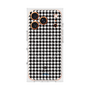 プレミアムスクエアケース with MagSafe［ Houndstooth Pattern Black with LANVIN en Bleu logo- ランバン 千鳥格子柄 ブラック ］