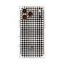 プレミアムスクエアケース with MagSafe［ Houndstooth Pattern Black with LANVIN en Bleu logo- ランバン 千鳥格子柄 ブラック ］