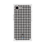 プレミアムスクエアケース with MagSafe［ Houndstooth Pattern Black with LANVIN en Bleu logo- ランバン 千鳥格子柄 ブラック ］