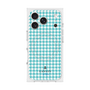 プレミアムスクエアケース with MagSafe［ Houndstooth Pattern Blue with LANVIN en Bleu logo- ランバン 千鳥格子柄 ブルー ］